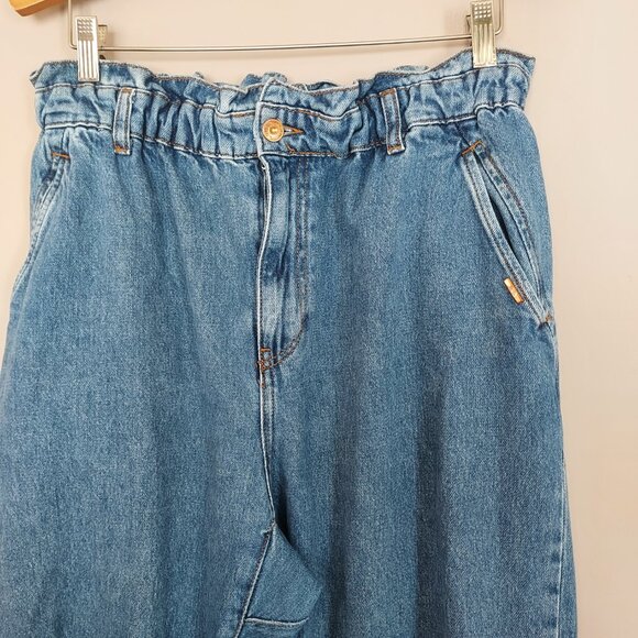 Zara Paperbag Baggy High Waist Ankle Jeans Size 10 - Picture 6 of 14